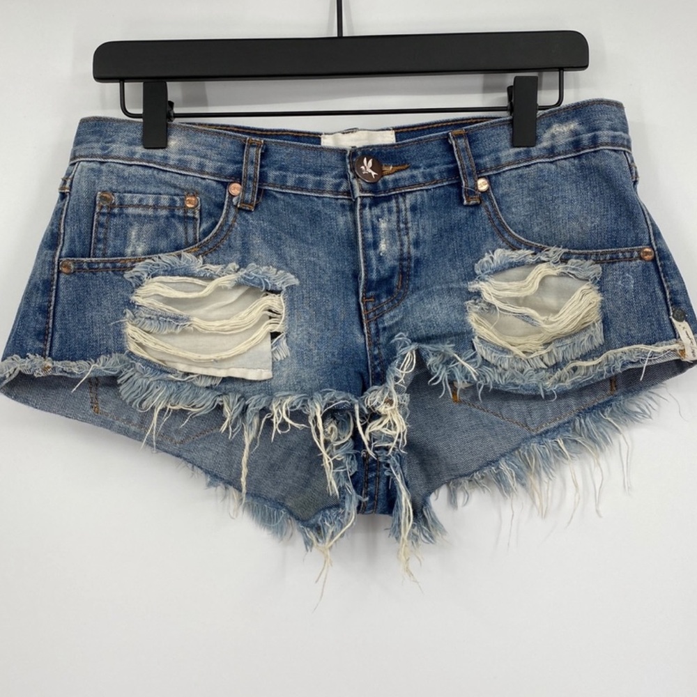 One teaspoon cut off booty shorts size 26 blue